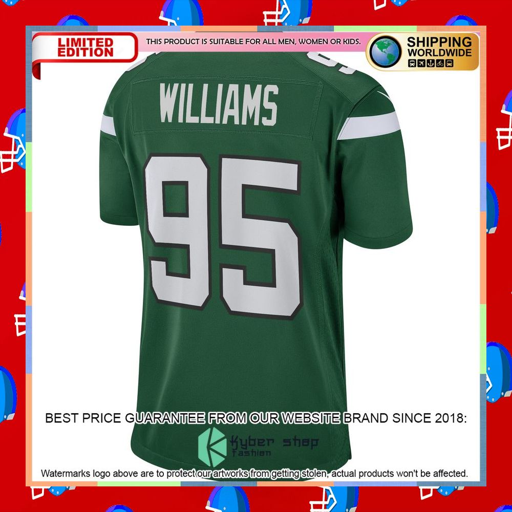 Quinnen Williams New York Jets Gotham Green Football Jersey 7 Quinnen Williams New York Jets Gotham Green Football Jersey word2