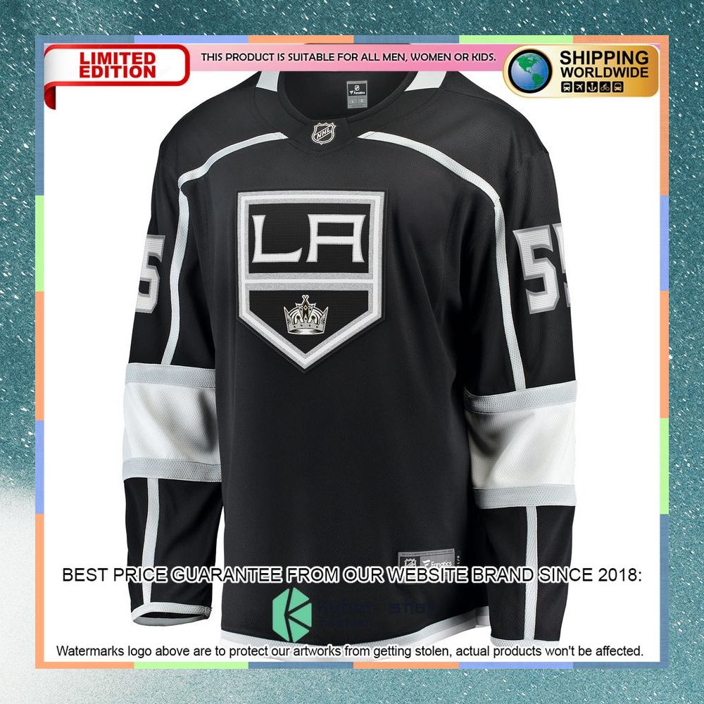 Quinton Byfield Los Angeles Kings Team Black Hockey Jersey 6 Quinton Byfield Los Angeles Kings Team Black Hockey Jersey word2