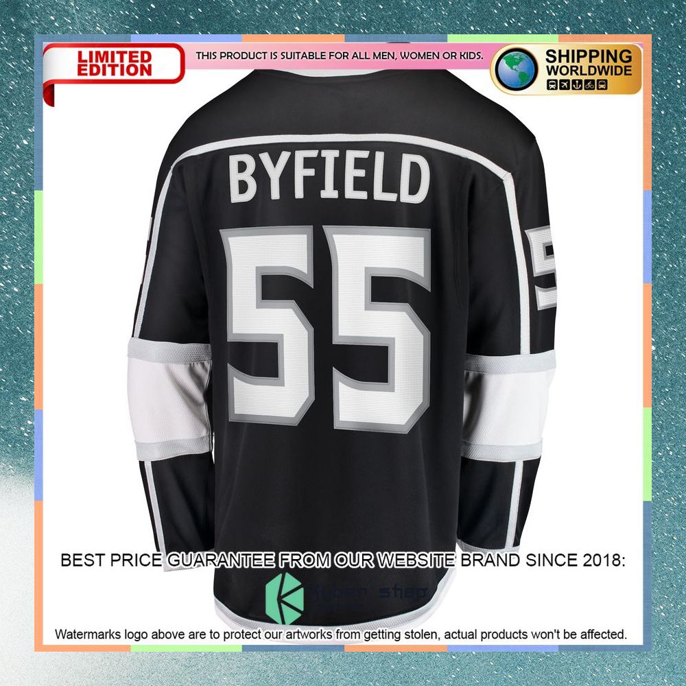 Quinton Byfield Los Angeles Kings Team Black Hockey Jersey 7 Quinton Byfield Los Angeles Kings Team Black Hockey Jersey word2