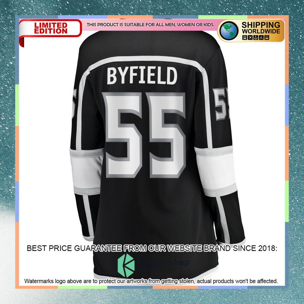 Quinton Byfield Los Angeles Kings Women's Team Black Hockey Jersey 7 Quinton Byfield Los Angeles Kings Women's Team Black Hockey Jersey word3