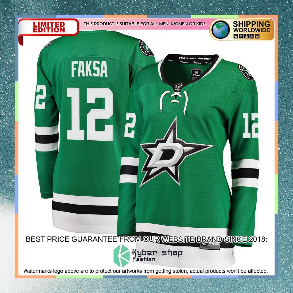 Radek Faksa Dallas Stars Women's Kelly Green Hockey Jersey 5 Radek Faksa Dallas Stars Women's Kelly Green Hockey Jersey word1