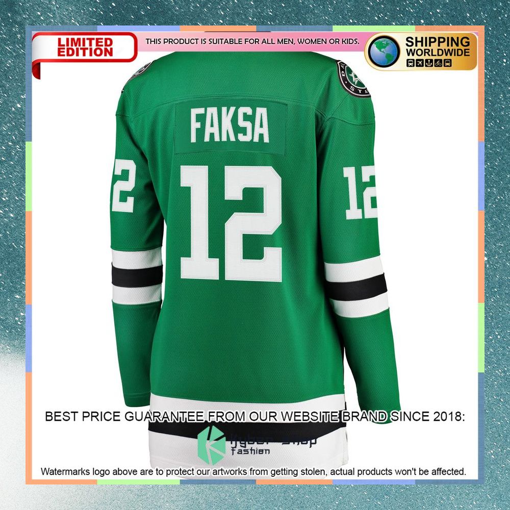 Radek Faksa Dallas Stars Women's Kelly Green Hockey Jersey 7 Radek Faksa Dallas Stars Women's Kelly Green Hockey Jersey word1