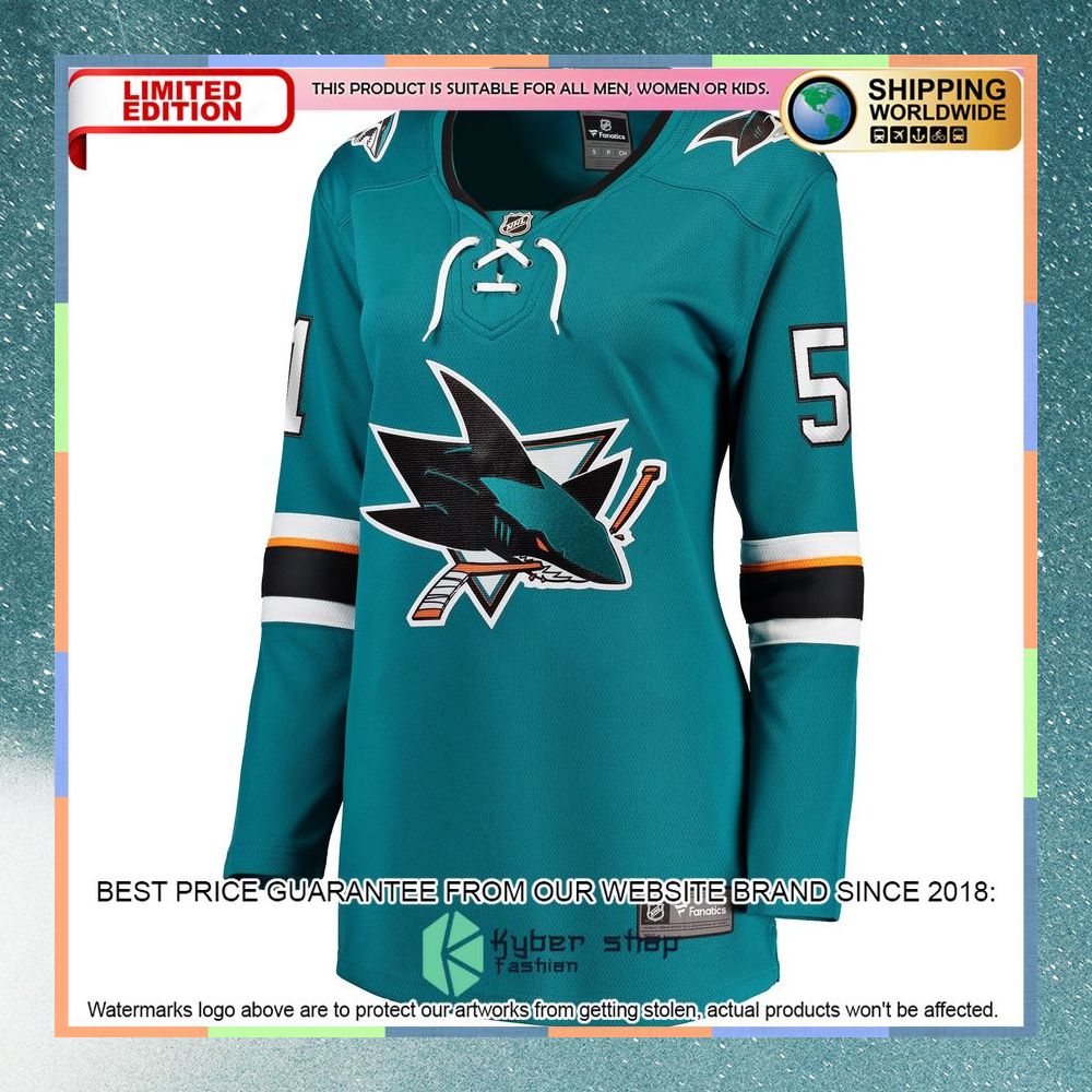 Radim Simek San Jose Sharks Women's Teal Hockey Jersey 6 Radim Simek San Jose Sharks Women's Teal Hockey Jersey word1