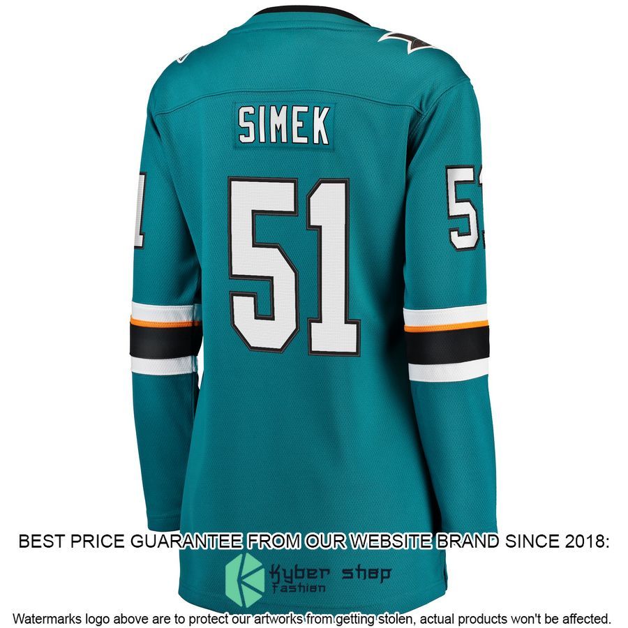 Radim Simek San Jose Sharks Women's Teal Hockey Jersey 3 Radim Simek San Jose Sharks Women's Teal Hockey Jersey word1