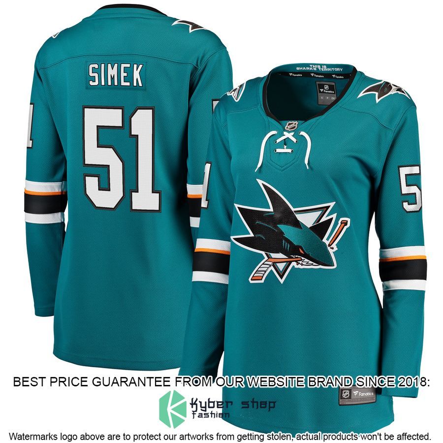 Radim Simek San Jose Sharks Women's Teal Hockey Jersey 4 Radim Simek San Jose Sharks Women's Teal Hockey Jersey word1