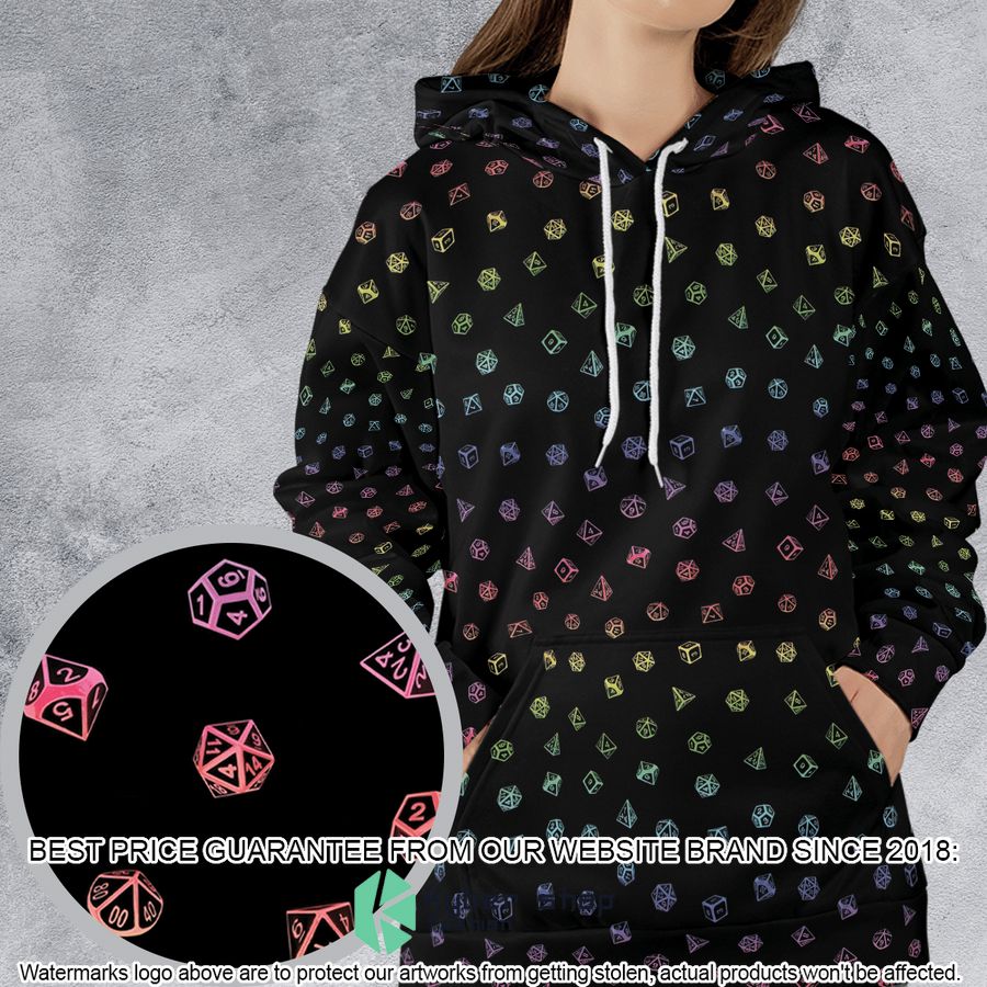 Rainbow Dices Dungeons and Dragons Pattern Hoodie