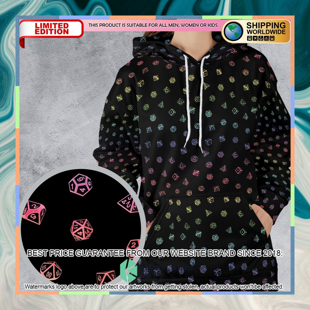 Rainbow Dices Dungeons and Dragons Pattern Hoodie 5 Rainbow Dices Dungeons and Dragons Pattern Hoodie word1