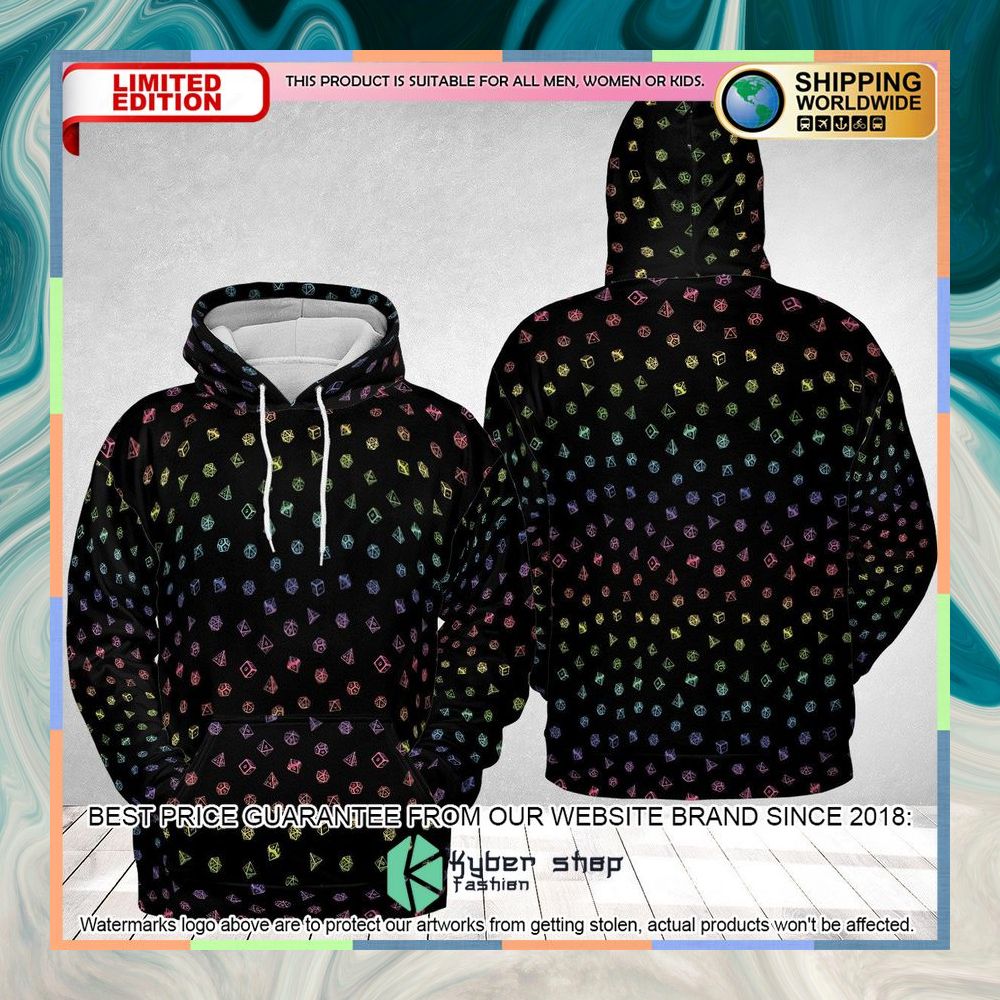 Rainbow Dices Dungeons and Dragons Pattern Hoodie 8 Rainbow Dices Dungeons and Dragons Pattern Hoodie word1