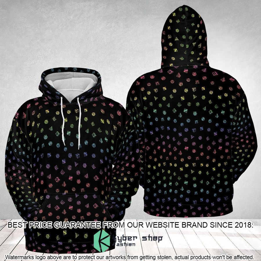 Rainbow Dices Dungeons and Dragons Pattern Hoodie 4 Rainbow Dices Dungeons and Dragons Pattern Hoodie word1
