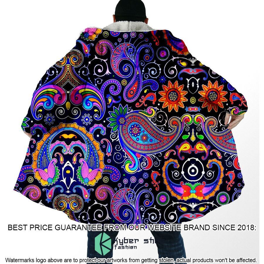 Rainbow Potent Paisley Hooded Cloak