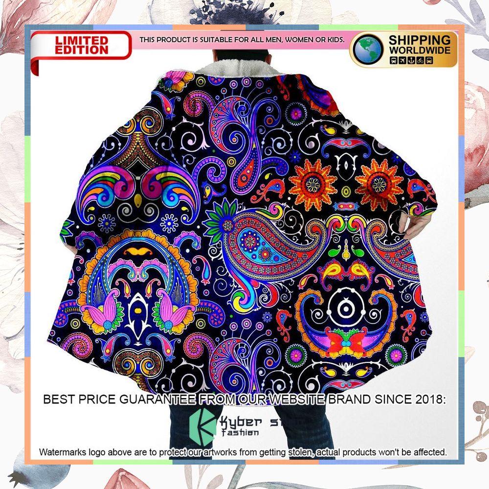 Rainbow Potent Paisley Hooded Cloak 4 Rainbow Potent Paisley Hooded Cloak word3