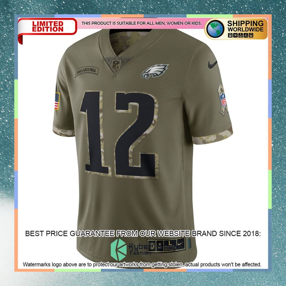 Randall Cunningham Philadelphia Eagles 2022 Salute To Service Retired Olive Football Jersey 6 Randall Cunningham Philadelphia Eagles 2022 Salute To Service Retired Olive Football Jersey word2
