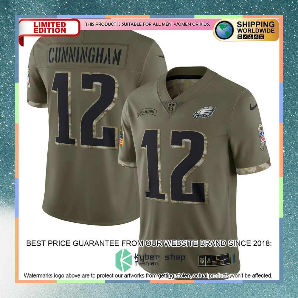 Randall Cunningham Philadelphia Eagles 2022 Salute To Service Retired Olive Football Jersey 8 Randall Cunningham Philadelphia Eagles 2022 Salute To Service Retired Olive Football Jersey word2