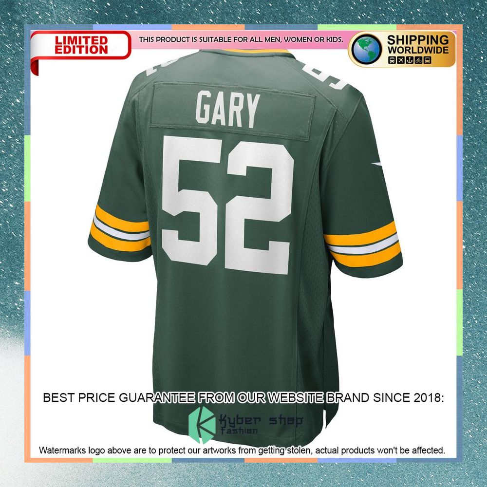 Rashan Gary Green Bay Packers Green Football Jersey 7 Rashan Gary Green Bay Packers Green Football Jersey word1