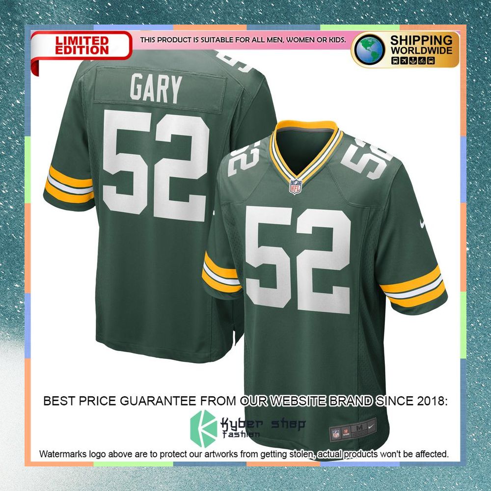 Rashan Gary Green Bay Packers Green Football Jersey 8 Rashan Gary Green Bay Packers Green Football Jersey word1