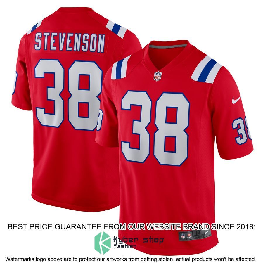 Rhamondre Stevenson New England Patriots Alternate Red Football Jersey