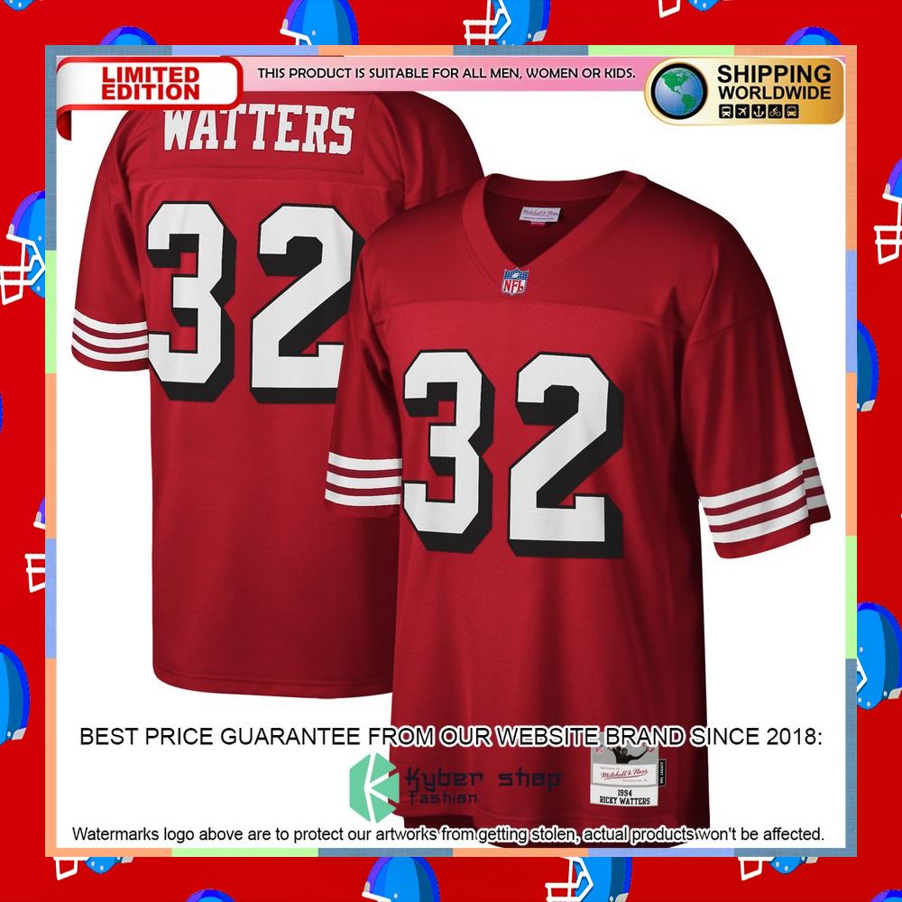 Ricky Watters San Francisco 49ers Mitchell & Ness Legacy Replica Scarlet Football Jersey 6 Ricky Watters San Francisco 49ers Mitchell & Ness Legacy Replica Scarlet Football Jersey word1