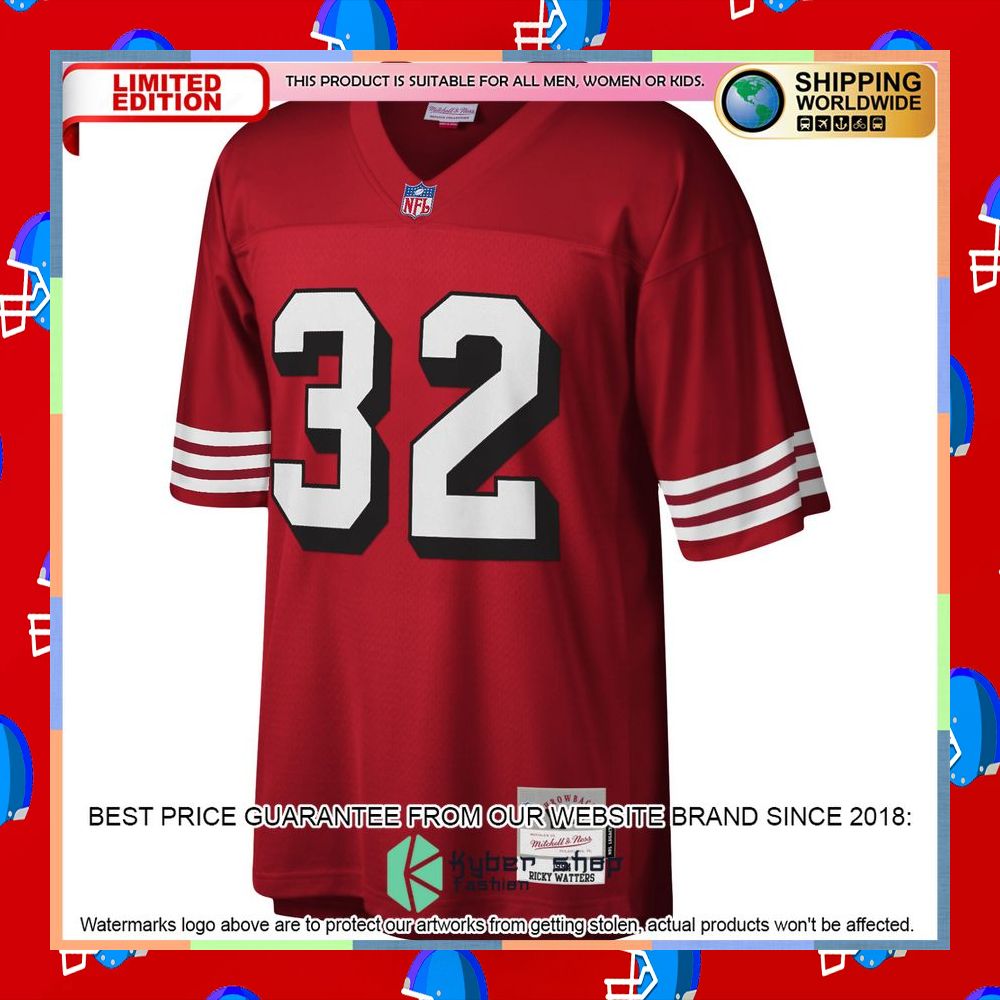 Ricky Watters San Francisco 49ers Mitchell & Ness Legacy Replica Scarlet Football Jersey 7 Ricky Watters San Francisco 49ers Mitchell & Ness Legacy Replica Scarlet Football Jersey word1