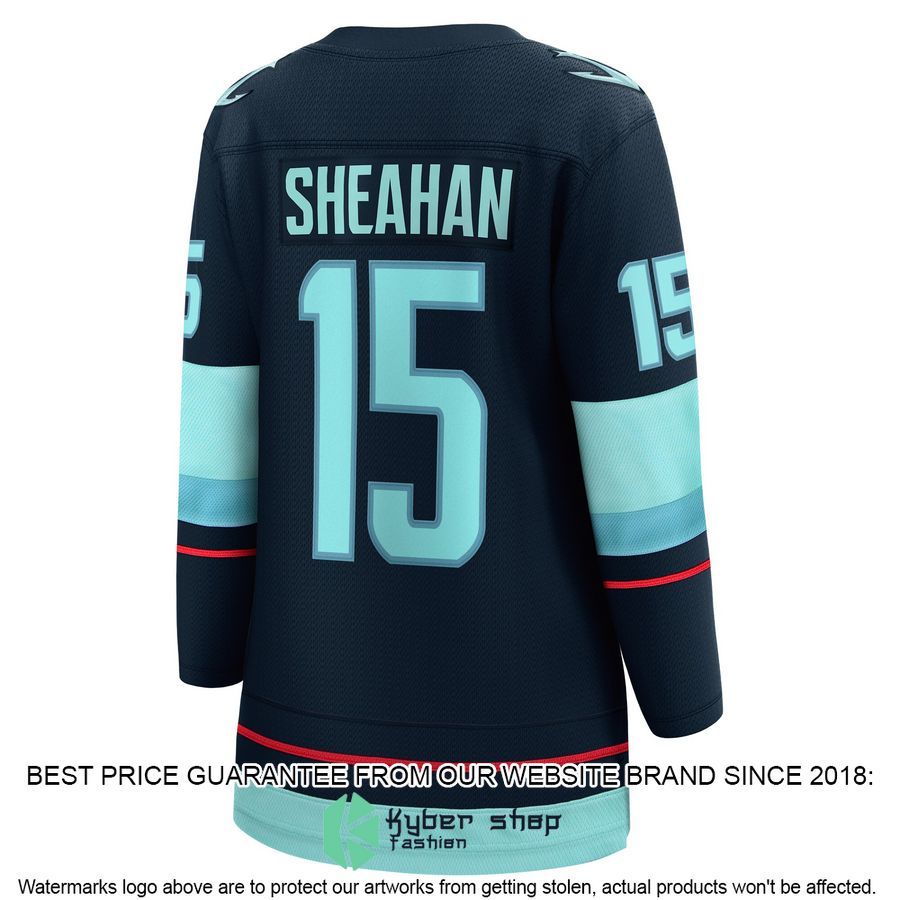 Riley Sheahan Seattle Kraken Women's Deep Sea Blue Hockey Jersey 3 Riley Sheahan Seattle Kraken Women's Deep Sea Blue Hockey Jersey word2