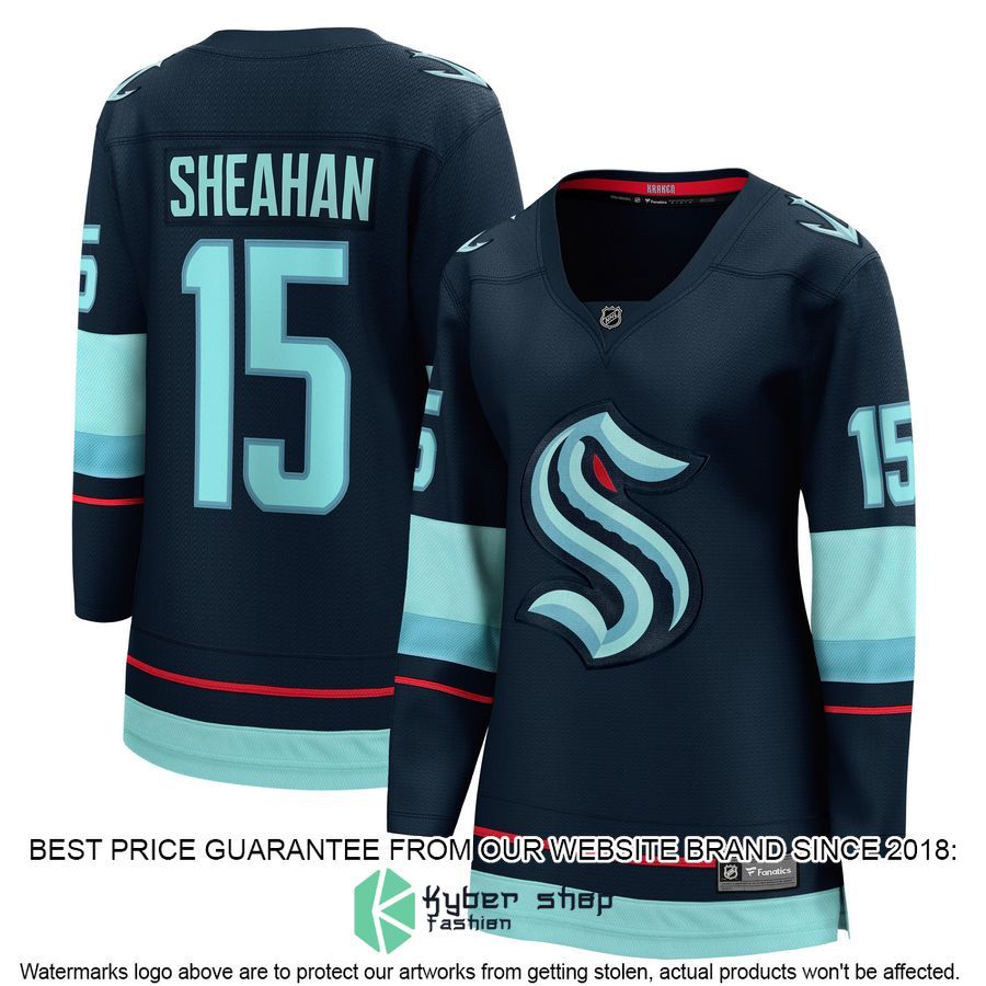 Riley Sheahan Seattle Kraken Women's Deep Sea Blue Hockey Jersey 4 Riley Sheahan Seattle Kraken Women's Deep Sea Blue Hockey Jersey word2