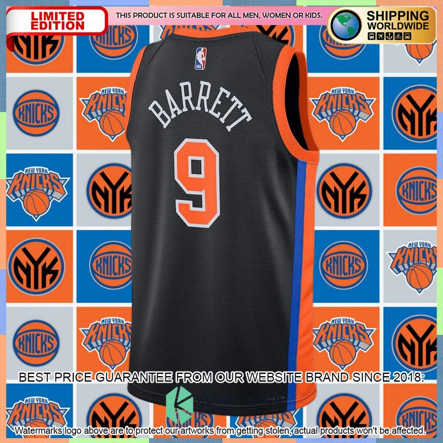 RJ Barrett New York Knicks Nike 2022-23 Black Basketball Jersey 6 RJ Barrett New York Knicks Nike 2022-23 Black Basketball Jersey word2