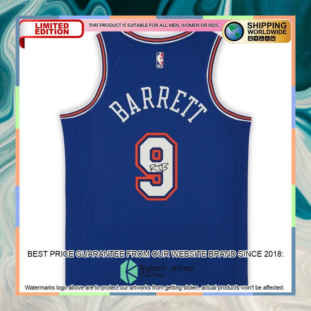 RJ Barrett New York Knicks Nike Blue 2019-20 Basketball Jersey 5 RJ Barrett New York Knicks Nike Blue 2019-20 Basketball Jersey word3
