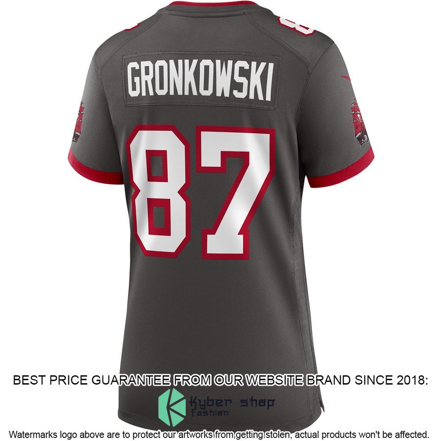 Rob Gronkowski Tampa Bay Buccaneers Women's Alternate Pewter Football Jersey 3 Rob Gronkowski Tampa Bay Buccaneers Women's Alternate Pewter Football Jersey word1