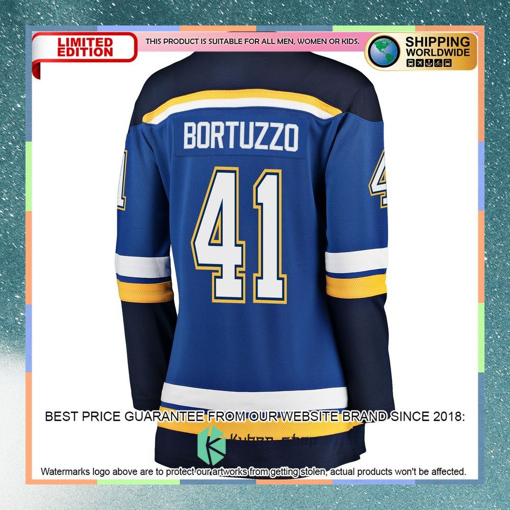 Robert Bortuzzo St. Louis Blues Women's Blue Hockey Jersey 7 Robert Bortuzzo St. Louis Blues Women's Blue Hockey Jersey word1