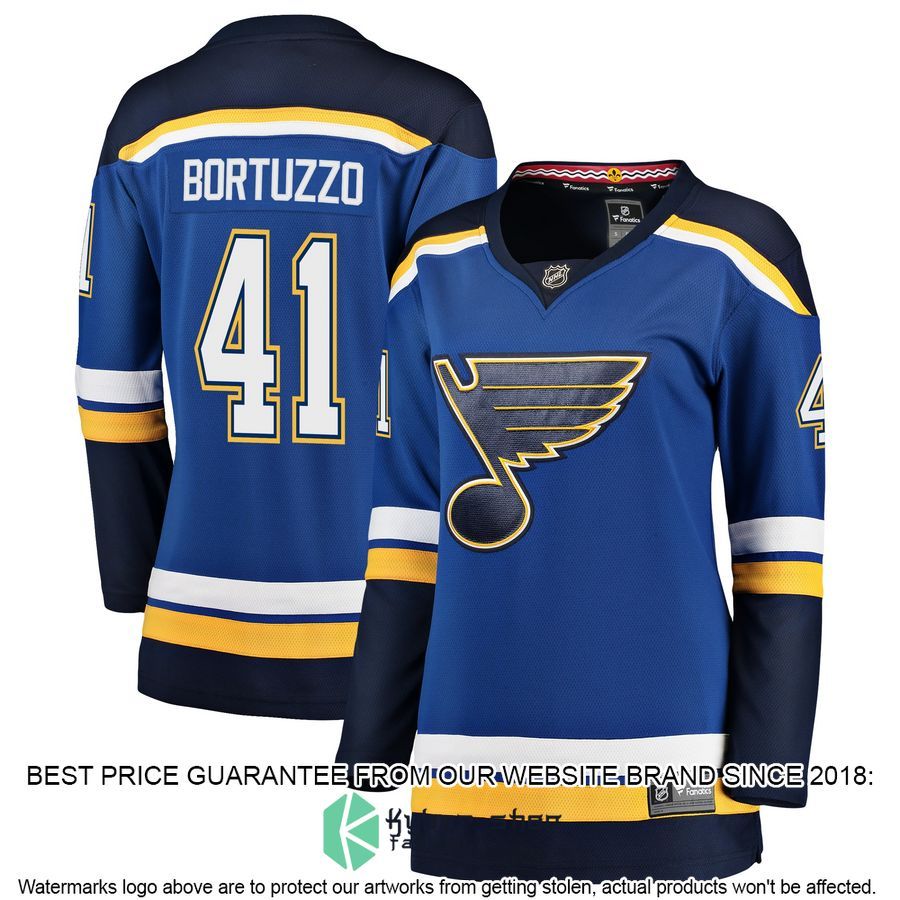 Robert Bortuzzo St. Louis Blues Women's Blue Hockey Jersey 4 Robert Bortuzzo St. Louis Blues Women's Blue Hockey Jersey word1