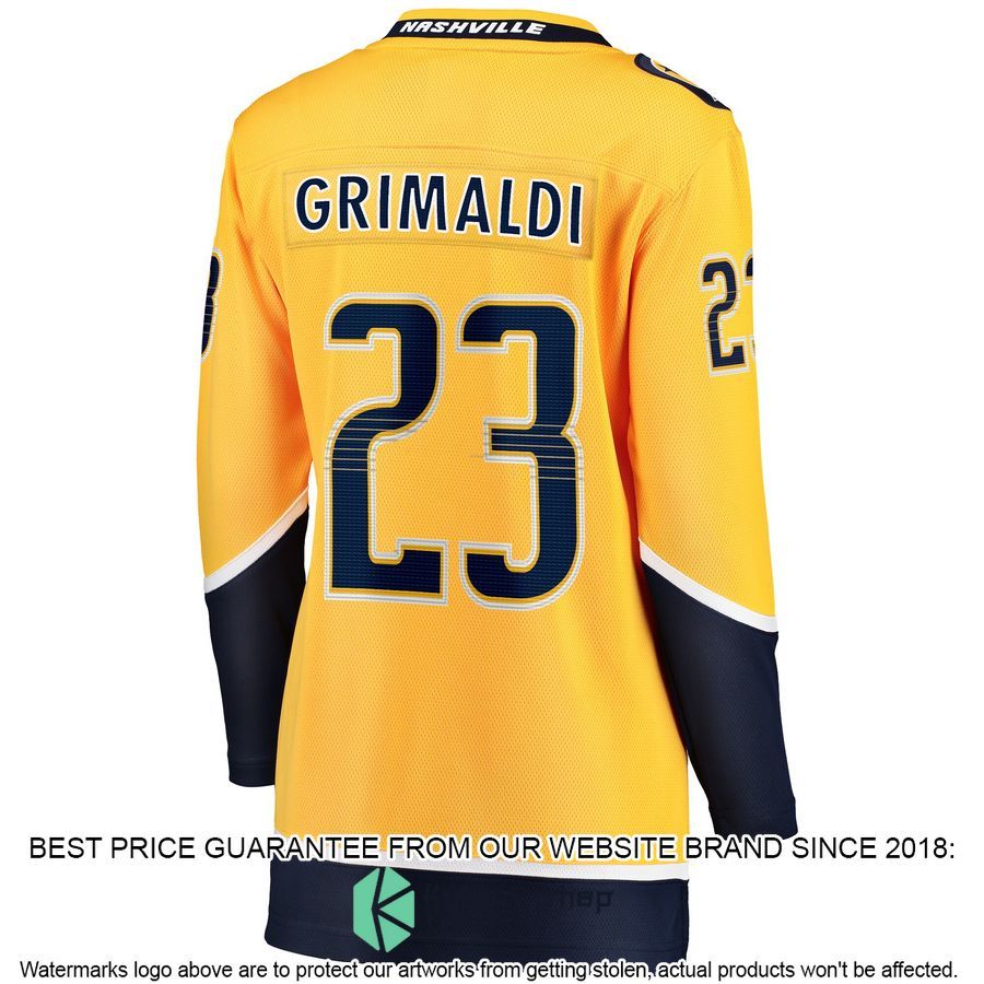 Rocco Grimaldi Nashville Predators Women's Gold Hockey Jersey 3 Rocco Grimaldi Nashville Predators Women's Gold Hockey Jersey word1