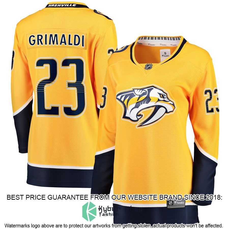 Rocco Grimaldi Nashville Predators Women's Gold Hockey Jersey 4 Rocco Grimaldi Nashville Predators Women's Gold Hockey Jersey word1