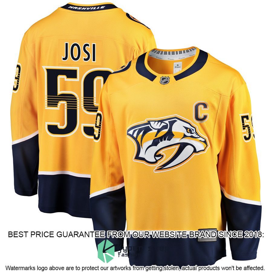 Roman Josi Nashville Predators Breakaway Gold Hockey Jersey