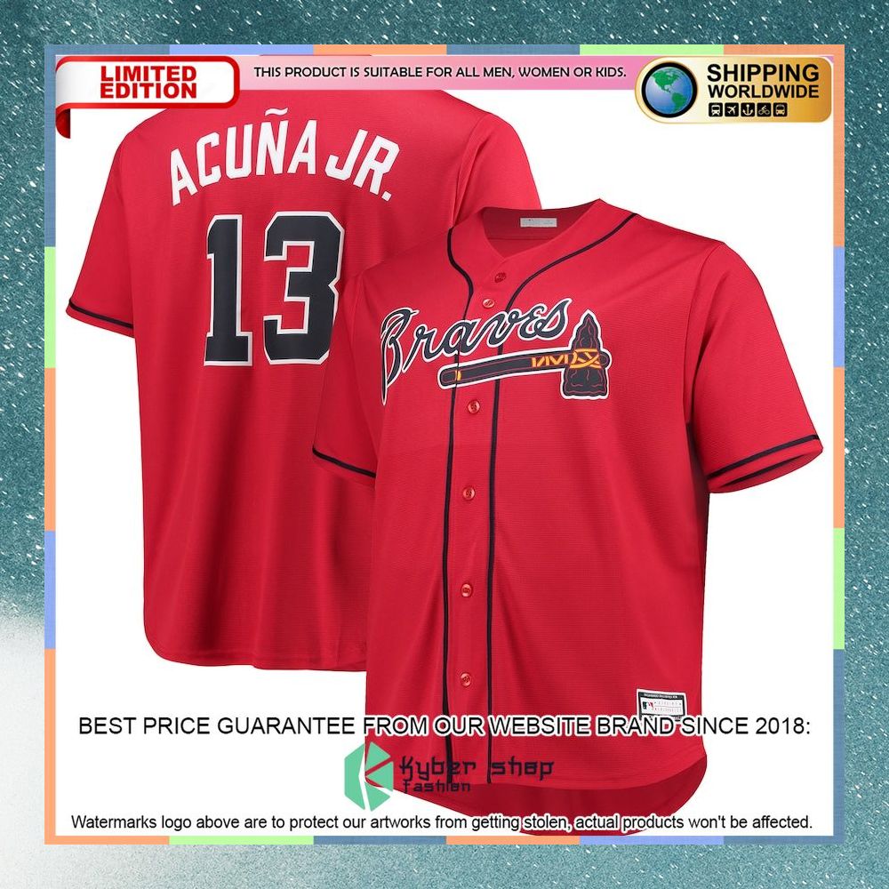 Ronald Acuna Jr Atlanta Braves Big And Tall Player Red Baseball Jersey 4 Ronald Acuna Jr Atlanta Braves Big And Tall Player Red Baseball Jersey word2