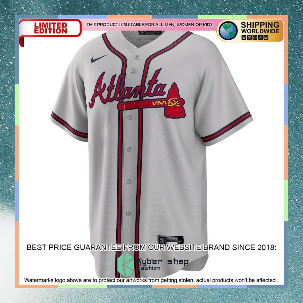 Ronald Acuna Jr Atlanta Braves Road Player Name Gray Baseball Jersey 5 Ronald Acuna Jr Atlanta Braves Road Player Name Gray Baseball Jersey word3