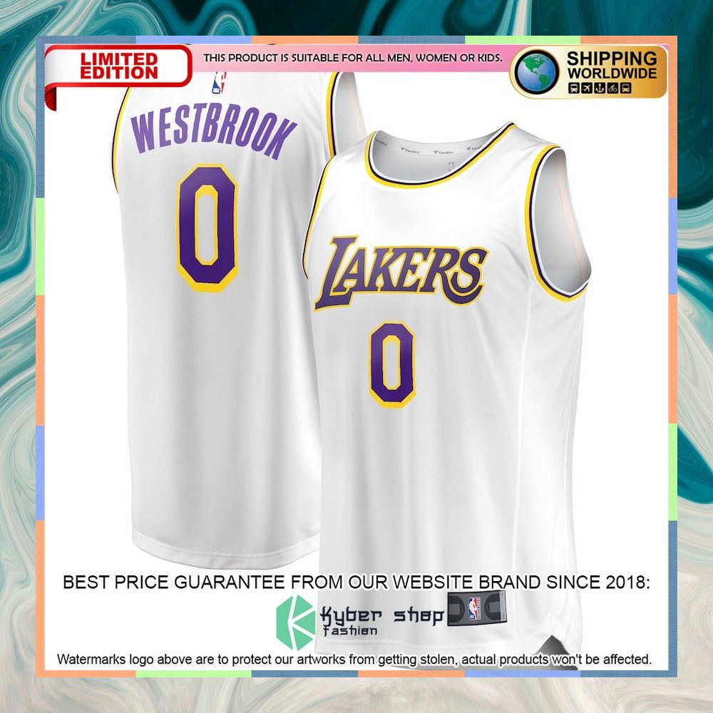 Russell Westbrook Los Angeles Lakers 2020-21 Player White Basketball Jersey 4 Russell Westbrook Los Angeles Lakers 2020-21 Player White Basketball Jersey word2