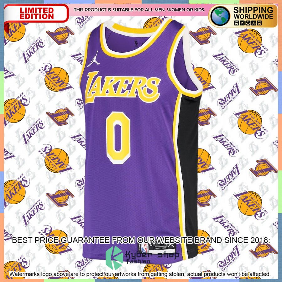 Russell Westbrook Los Angeles Lakers Jordan Brand 2021-22 Purple Basketball Jersey 5 Russell Westbrook Los Angeles Lakers Jordan Brand 2021-22 Purple Basketball Jersey word3