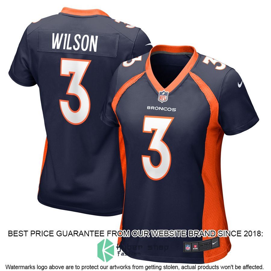 Russell Wilson Denver Broncos Women's Alternate Navy Football Jersey