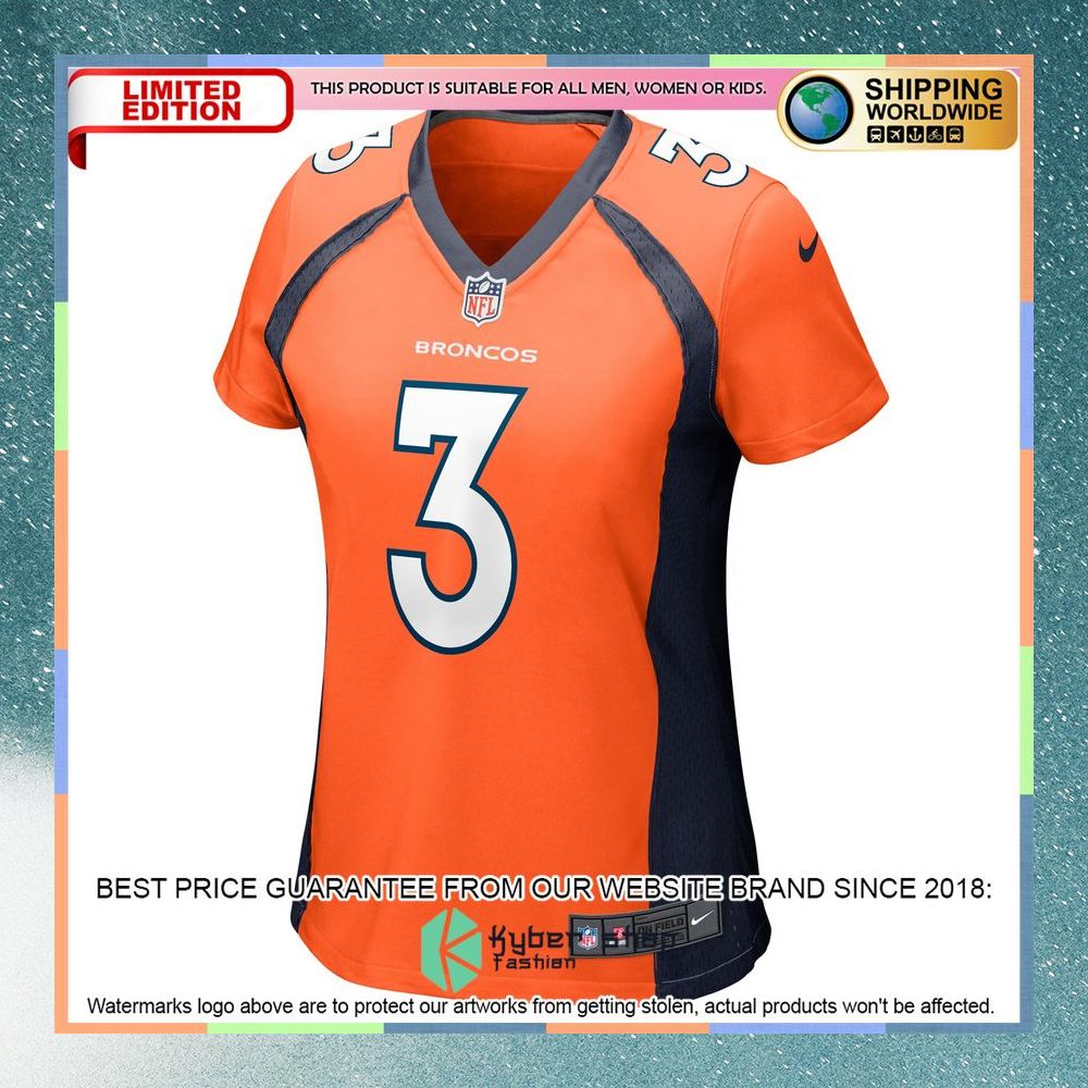 Russell Wilson Denver Broncos Women's Orange Football Jersey 6 Russell Wilson Denver Broncos Women's Orange Football Jersey word1