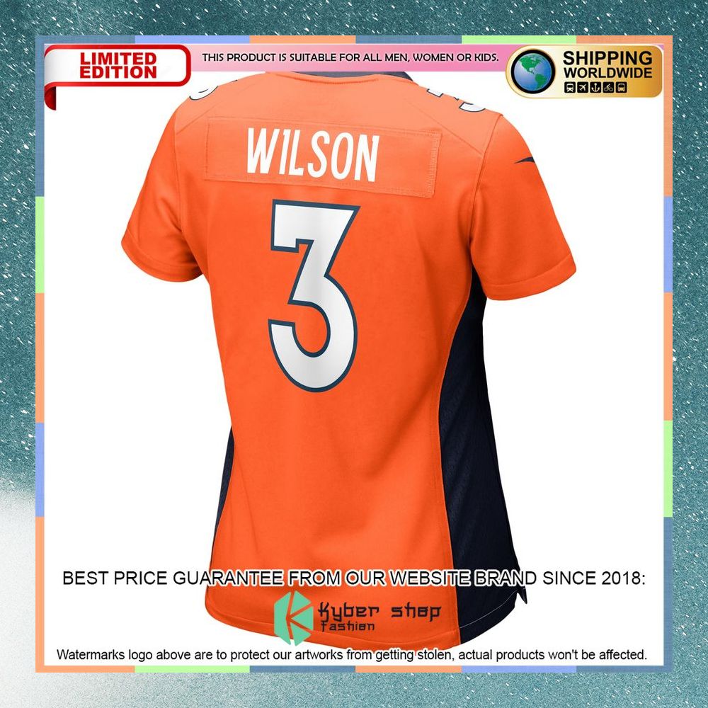 Russell Wilson Denver Broncos Women's Orange Football Jersey 7 Russell Wilson Denver Broncos Women's Orange Football Jersey word1