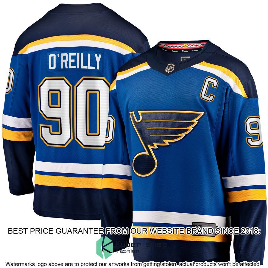 Ryan O Reilly St. Louis Blues Home Captain Premier Blue Hockey Jersey