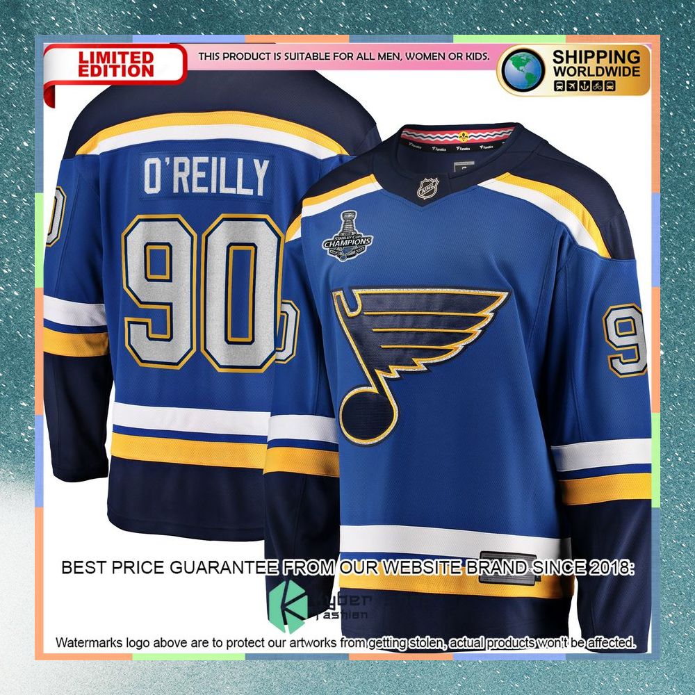 Ryan O'Reilly St. Louis Blues Banner Collection Blue Hockey Jersey 16 Ryan O'Reilly St. Louis Blues Banner Collection Blue Hockey Jersey word3