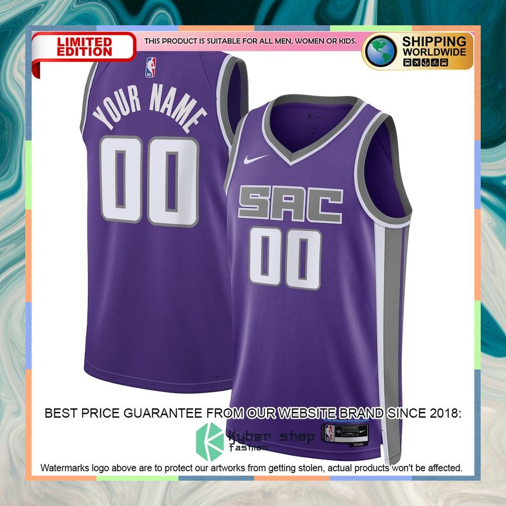 Sacramento Kings Nike Unisex 2022-23 Custom Purple Basketball Jersey 4 Sacramento Kings Nike Unisex 2022-23 Custom Purple Basketball Jersey word1