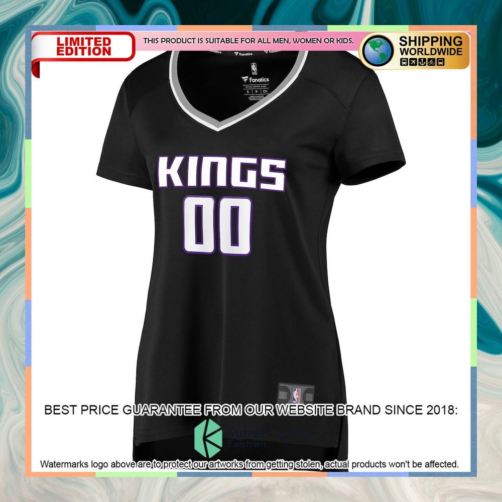 Sacramento Kings Women's Custom Black Basketball Jersey 5 Sacramento Kings Women's Custom Black Basketball Jersey word1