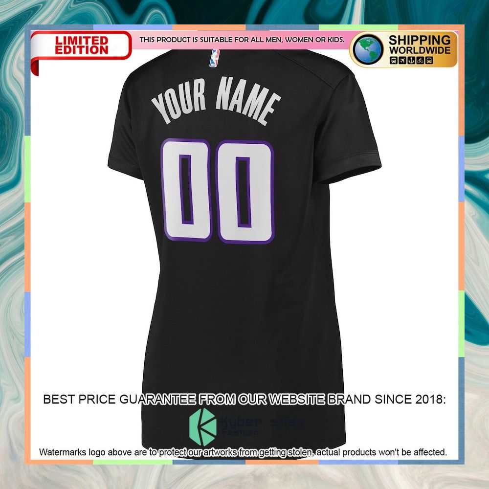 Sacramento Kings Women's Custom Black Basketball Jersey 6 Sacramento Kings Women's Custom Black Basketball Jersey word1