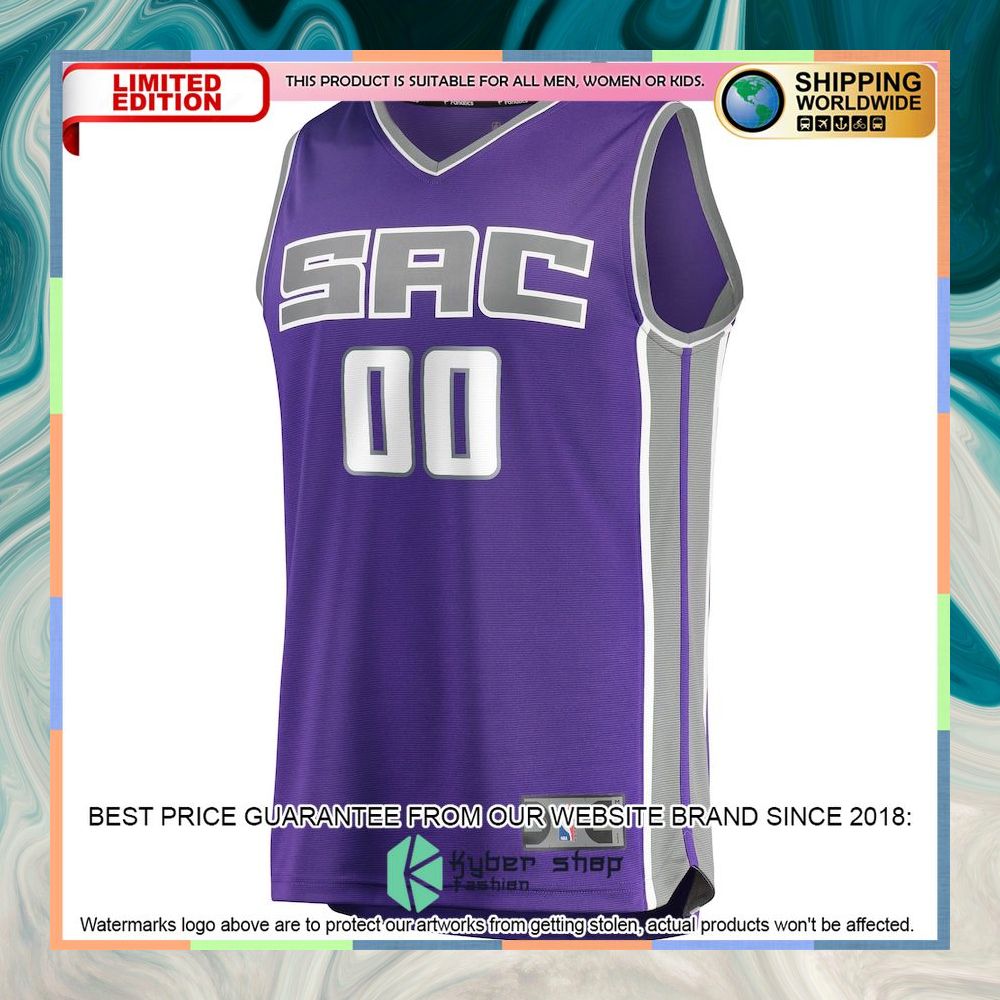 Sacramento Kings Youth Custom Purple Basketball Jersey 5 Sacramento Kings Youth Custom Purple Basketball Jersey word1