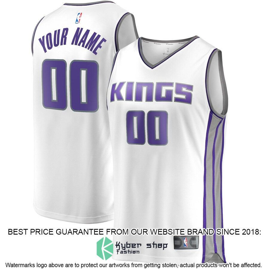 Sacramento Kings Youth Custom White Basketball Jersey