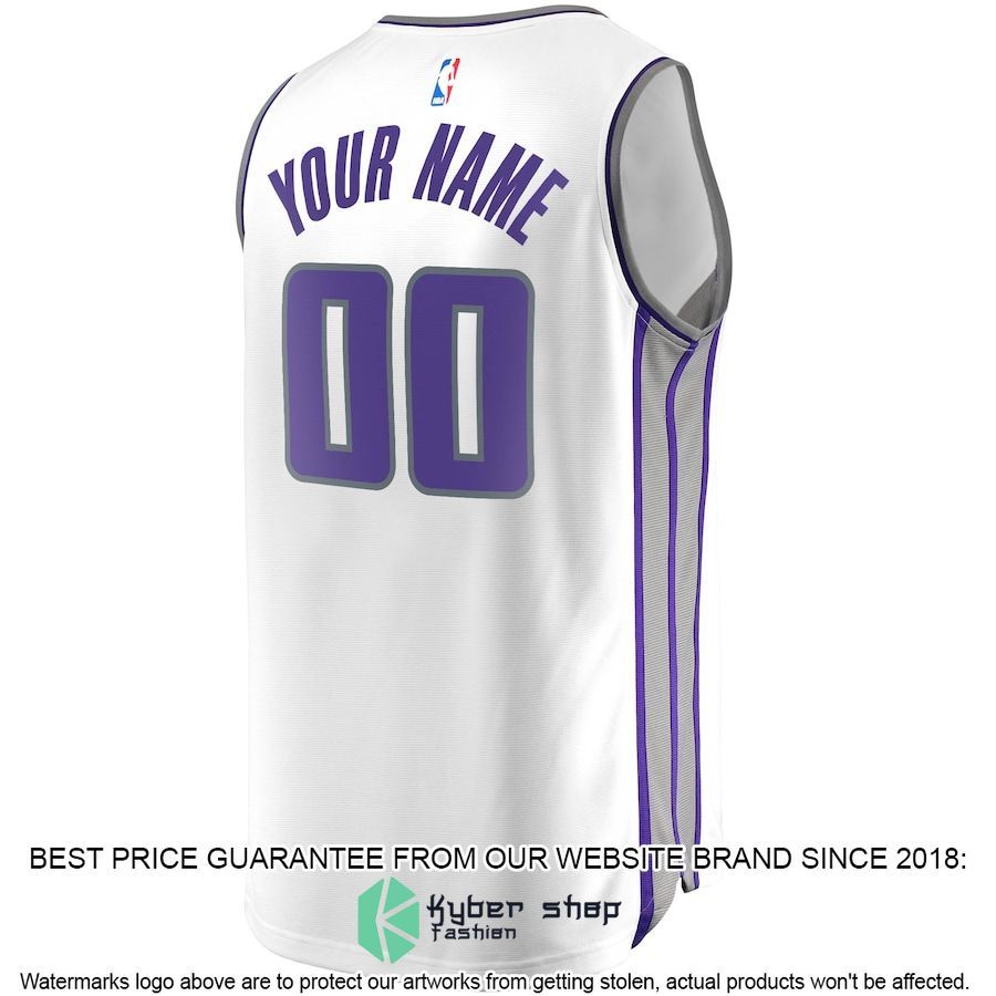 Sacramento Kings Youth Custom White Basketball Jersey 3 Sacramento Kings Youth Custom White Basketball Jersey word2