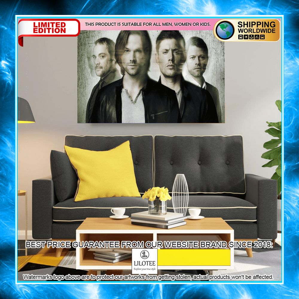 Sam Dean Castiel and Crowley Poster