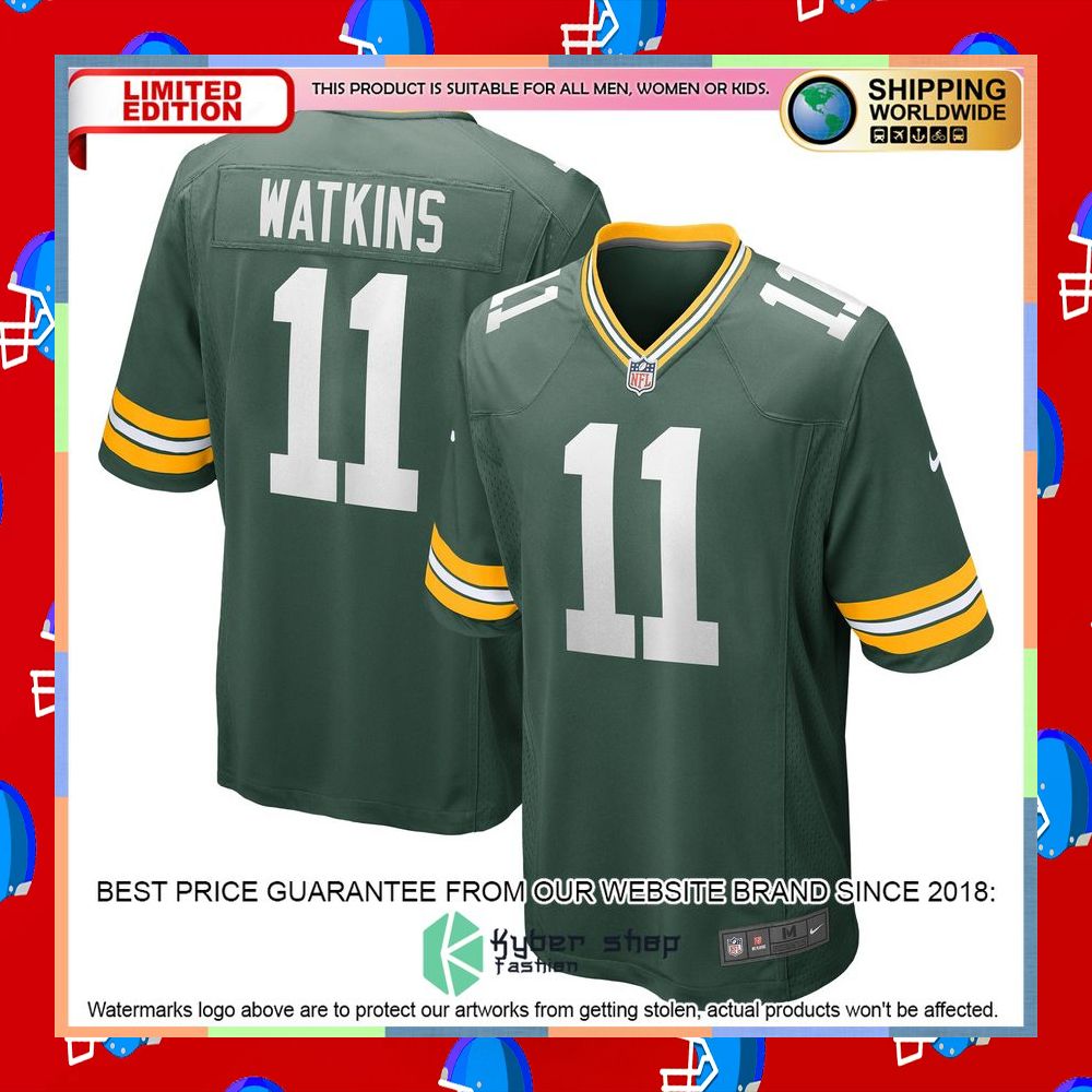 Sammy Watkins Green Bay Packers Green Football Jersey 8 Sammy Watkins Green Bay Packers Green Football Jersey word3