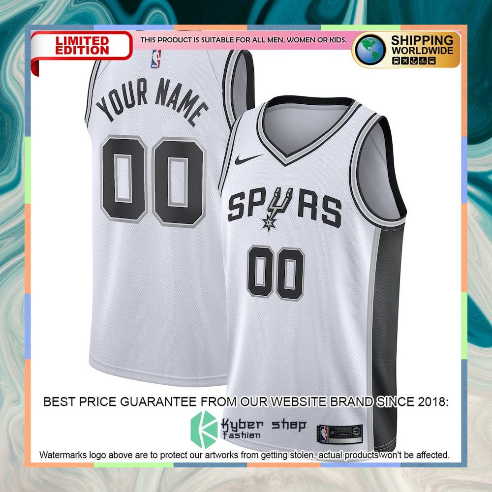 San Antonio Spurs Nike 2020-21 Custom White Basketball Jersey 4 San Antonio Spurs Nike 2020-21 Custom White Basketball Jersey word1